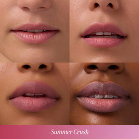 COOLA close-up of Liplux balm texture illustrating creamy hydration and tint