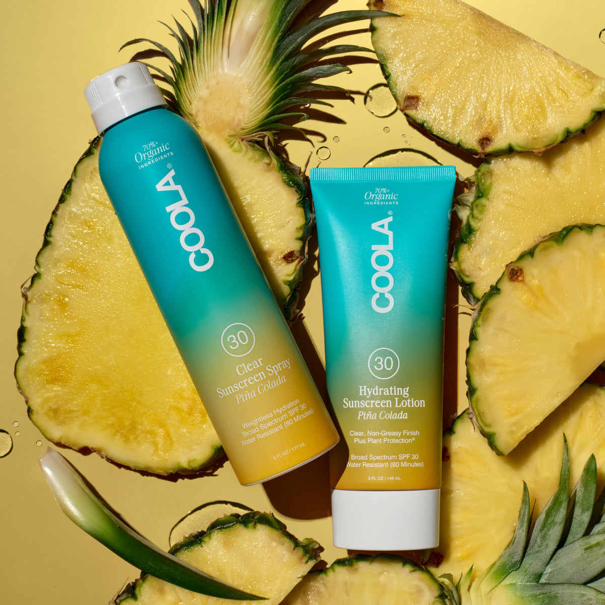 COOLA lotion texture swatch closeup showing hydrating, sheer finish for comfortable wear