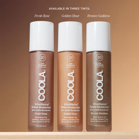 COOLA Rosilliance BB Cream texture close-up dewy swatch showing blendability benefit: natural finish