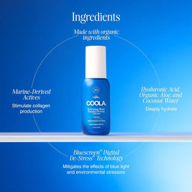 COOLA size comparison next to common items for easy travel convenience