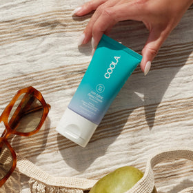 COOLA SPF 30 label close-up emphasizing broad-spectrum protection