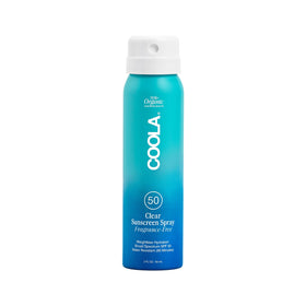 COOLA front packaging showing SPF 50 and travel-size convenience