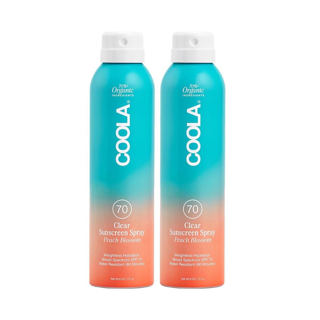 COOLA front packaging showing SPF 70 and peach blossom scent for confident protection