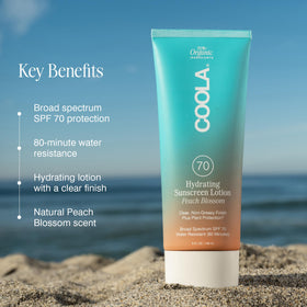 COOLA lotion texture close-up demonstrating lightweight, fast-absorbing hydration