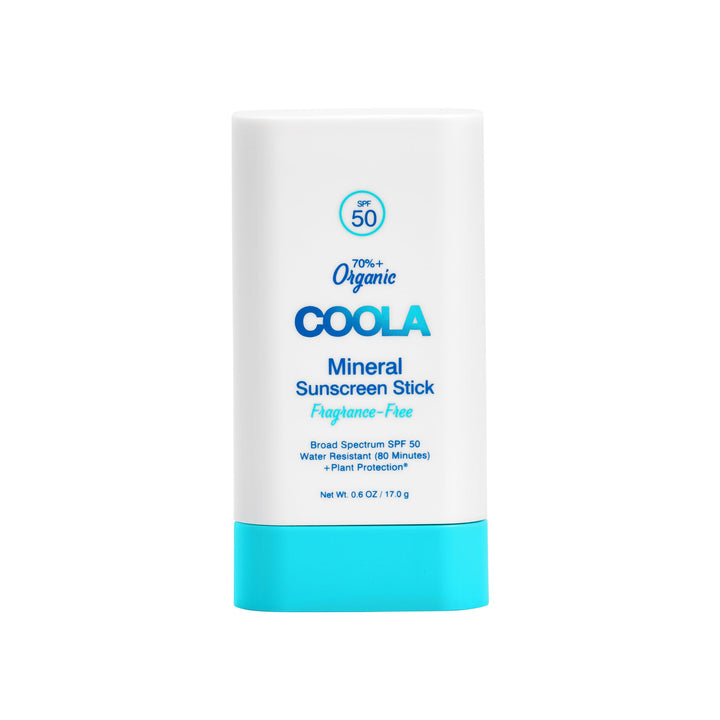COOLA stick front packaging showing compact SPF 50 sun protection