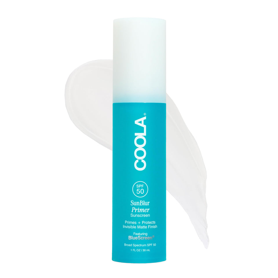 COOLA SunBlur front packaging showing SPF 50 and matte finish benefit