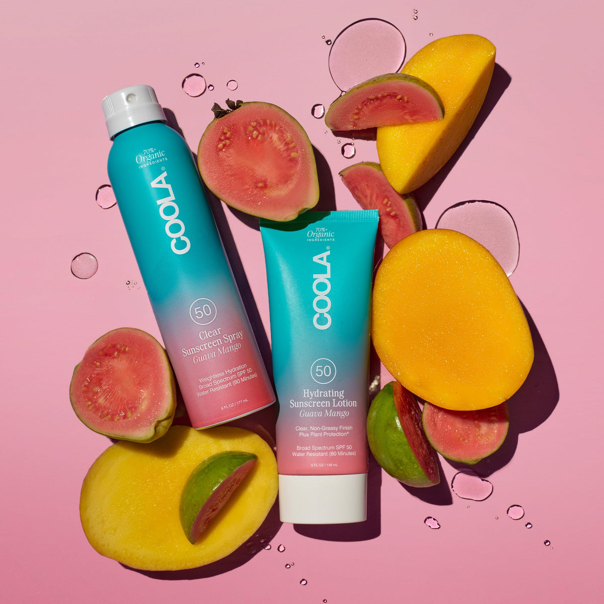 COOLA spray being applied to arm for quick, full-body protection