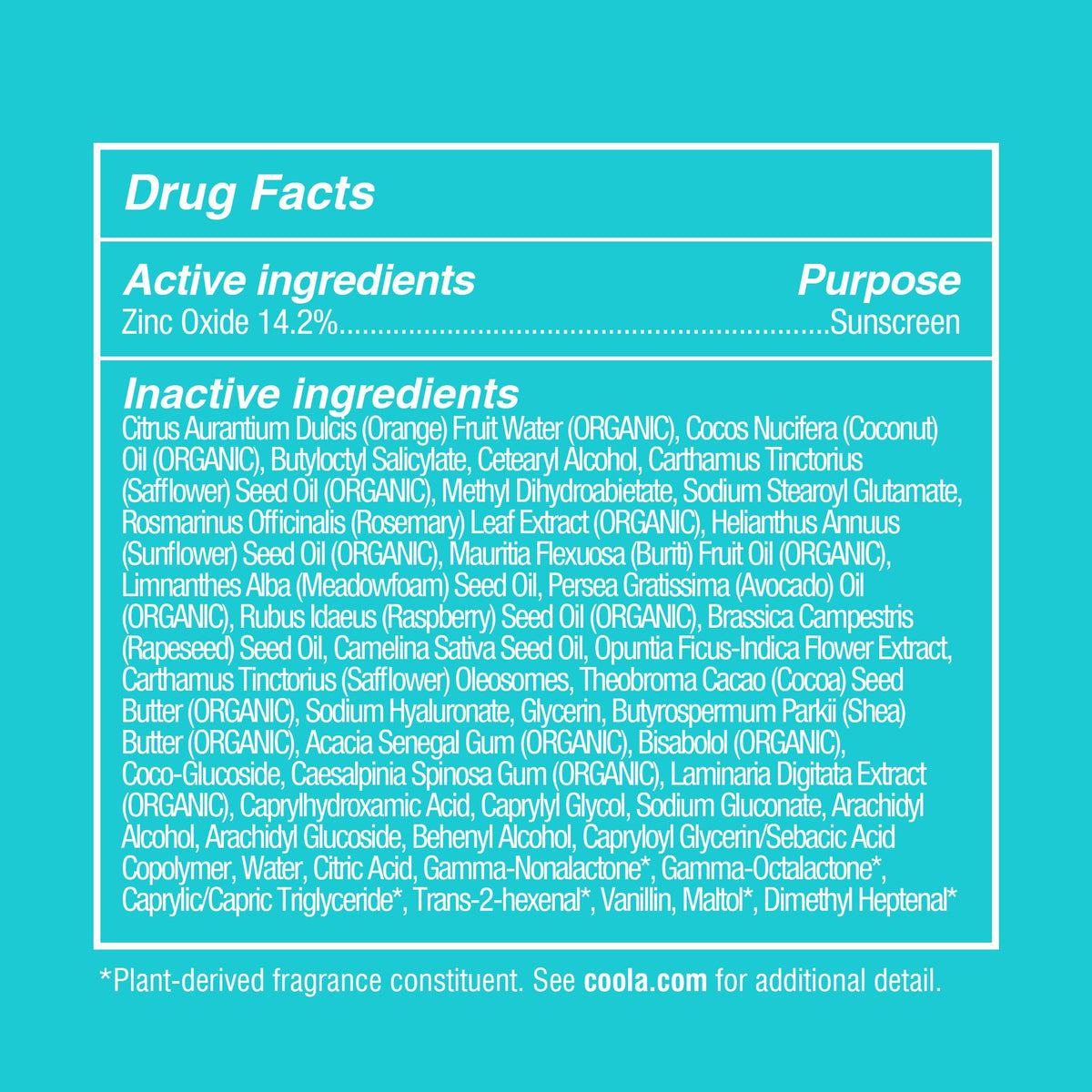 COOLA lotion texture close-up displaying lightweight spreadability and skin nourishment