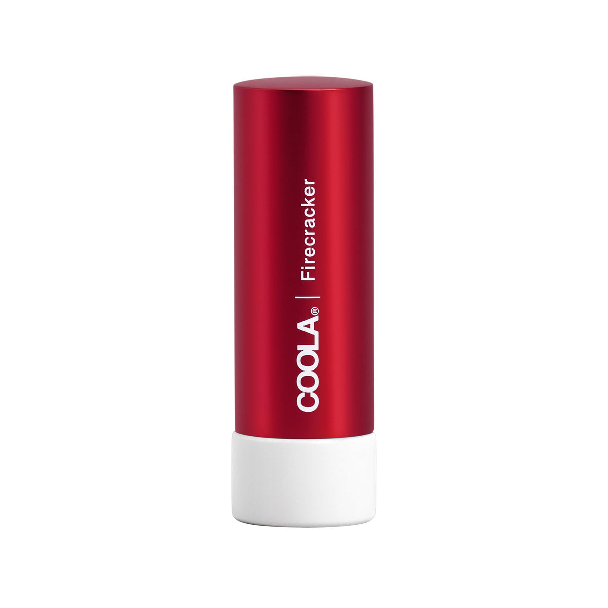 COOLA front packaging showing Firecracker tinted lip balm and SPF protection