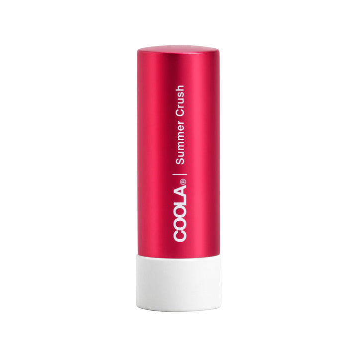 COOLA front packaging of tinted Liplux SPF 30 showing compact tube and shade