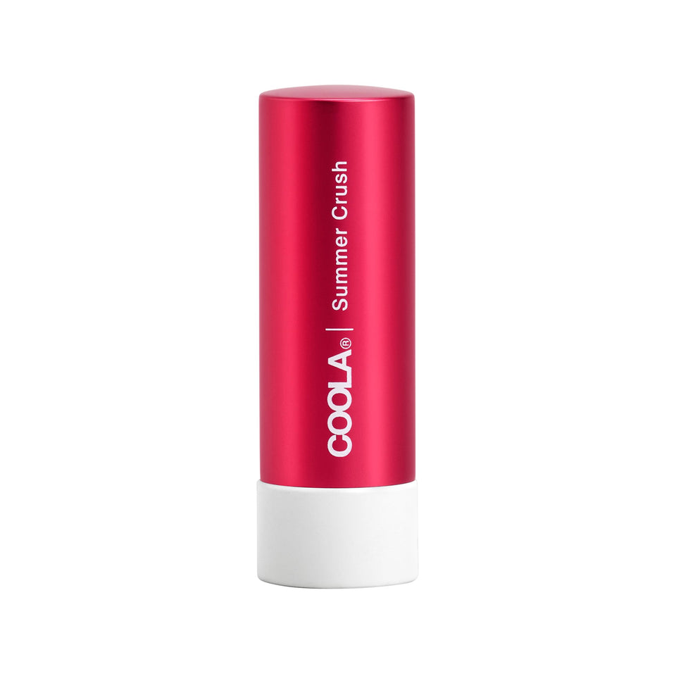 COOLA front packaging of tinted Liplux SPF 30 showing compact tube and shade