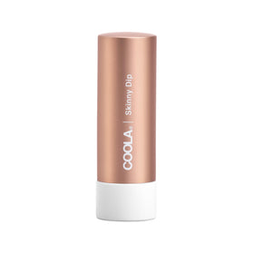 COOLA tinted liplux front packaging showing slim stick and label, convenient protection