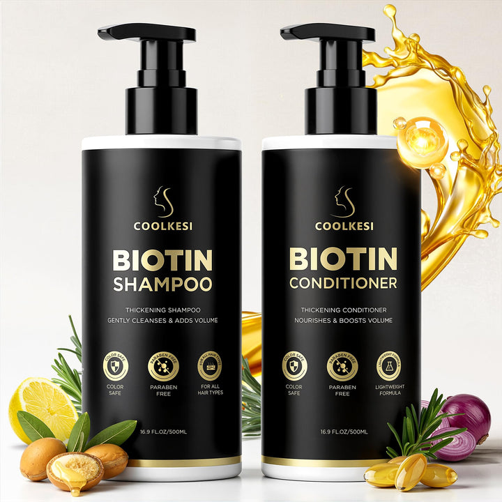COOLKESI front packaging showing full shampoo and conditioner set and benefits