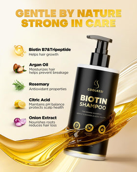 COOLKESI ingredient label with onion and biotin highlighting strengthening