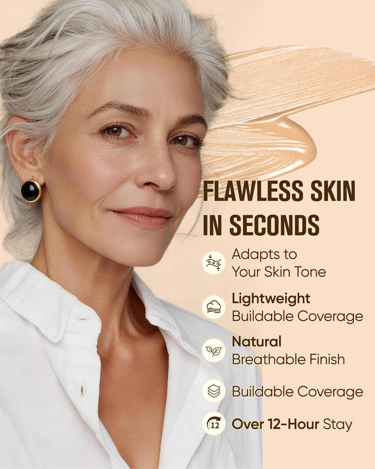 Coowest texture closeup swirl showing lightweight, hydrating consistency for smooth finish