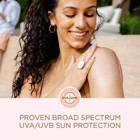 Coppertone on a beach towel lifestyle image for outdoor sun protection