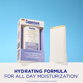Coppertone stick twist mechanism visible for mess-free reapplication benefit
