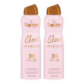 Coppertone front packaging showing SPF 30 and shimmer finish benefit