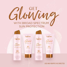Coppertone close detail of light-reflective shimmer delivering glow benefit