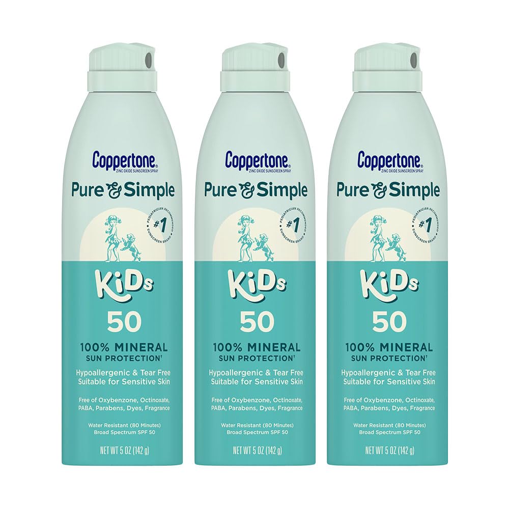 Coppertone front packaging shows SPF 50 and kid-friendly design for easy identification