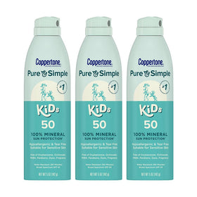Coppertone front packaging shows SPF 50 and kid-friendly design for easy identification