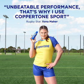 Coppertone SPORT continuous sprayer close-up for easy even application