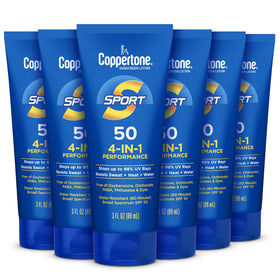 Coppertone front packaging showing SPF 50 and travel-size convenience