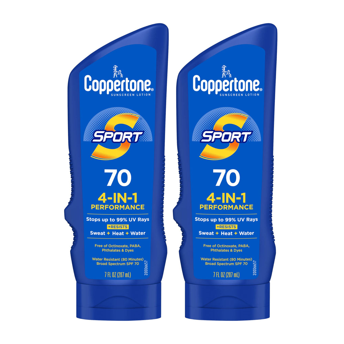 Coppertone Sport front packaging showing SPF 70 and benefits
