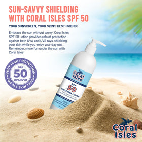Coral Isles sunscreen in use at beach showing reef-safe protection during water activities