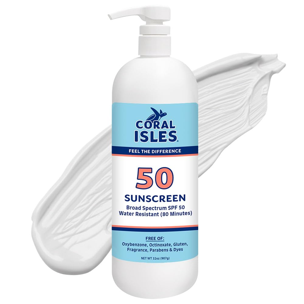 Coral Isles front pump bottle showing clear reef-friendly protection