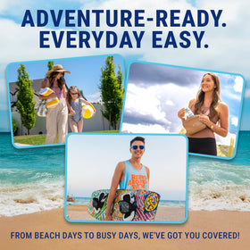 Coral Isles size comparison lineup highlighting travel‑friendly 6 fl oz