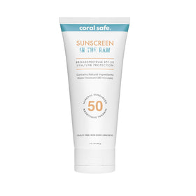 Coral Safe front packaging showing SPF 50 and reef-safe benefits