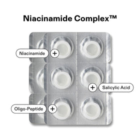 Cordiale ingredient label highlighting niacinamide, salicylic acid, and peptide benefits