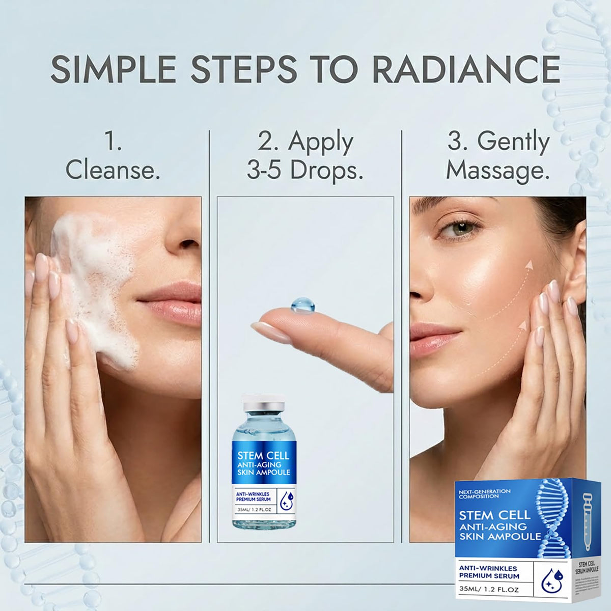 Coregnosis before and after visual indicating reduced fine lines benefit