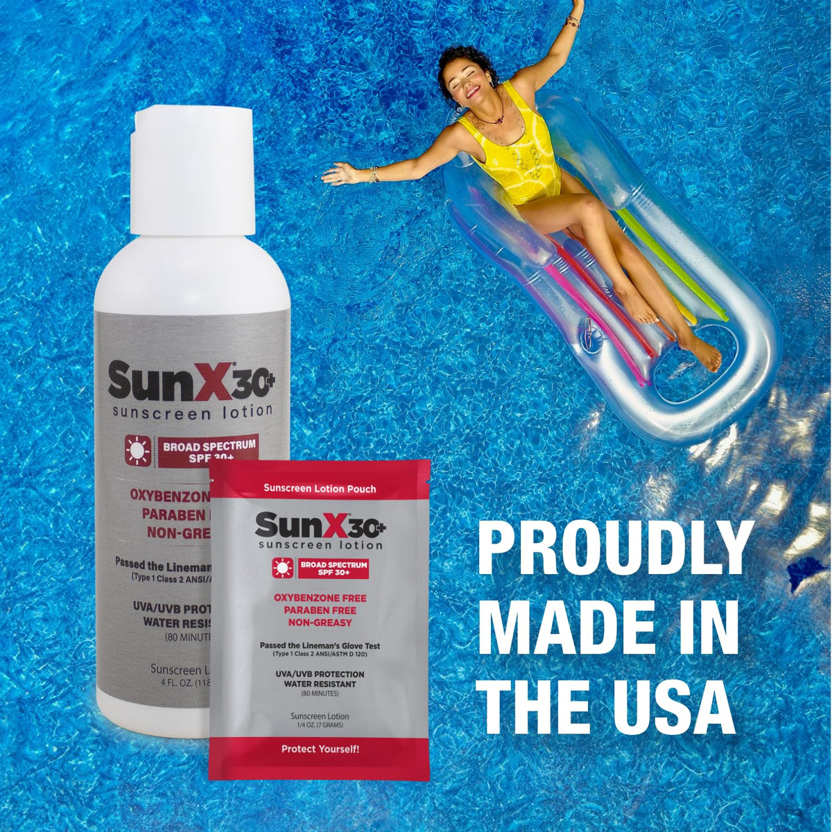 Person using CoreTex Sun X at the beach demonstrating water-resistant protection