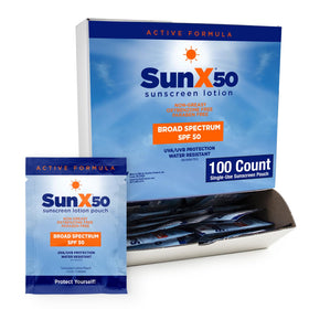 CoreTex front packet showing branding and SPF50 benefit