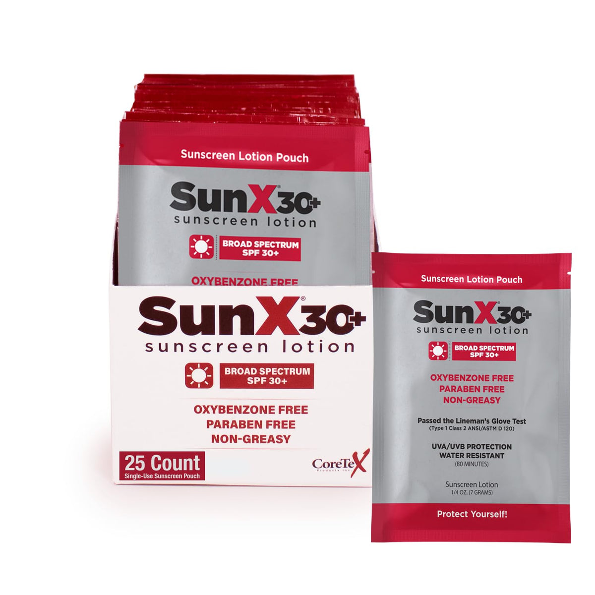 CoreTex Sun X front view of packet pack showing portable benefit