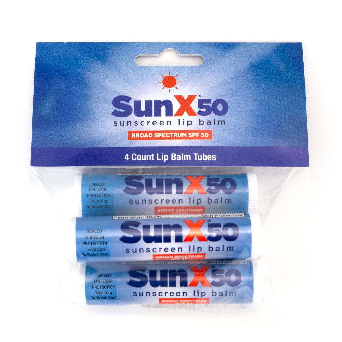 CoreTex Sun X 50 front packaging showing SPF 50 protection