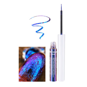Corleone lifestyle model wearing shimmering liner for dramatic effect