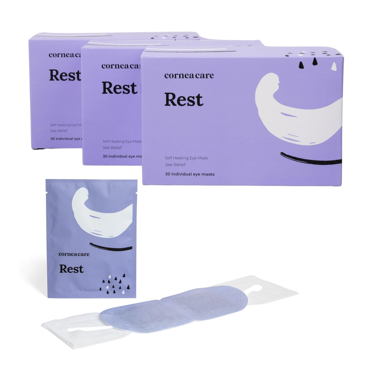 CorneaCare Rest front packaging showing 90-count convenience and fast relief