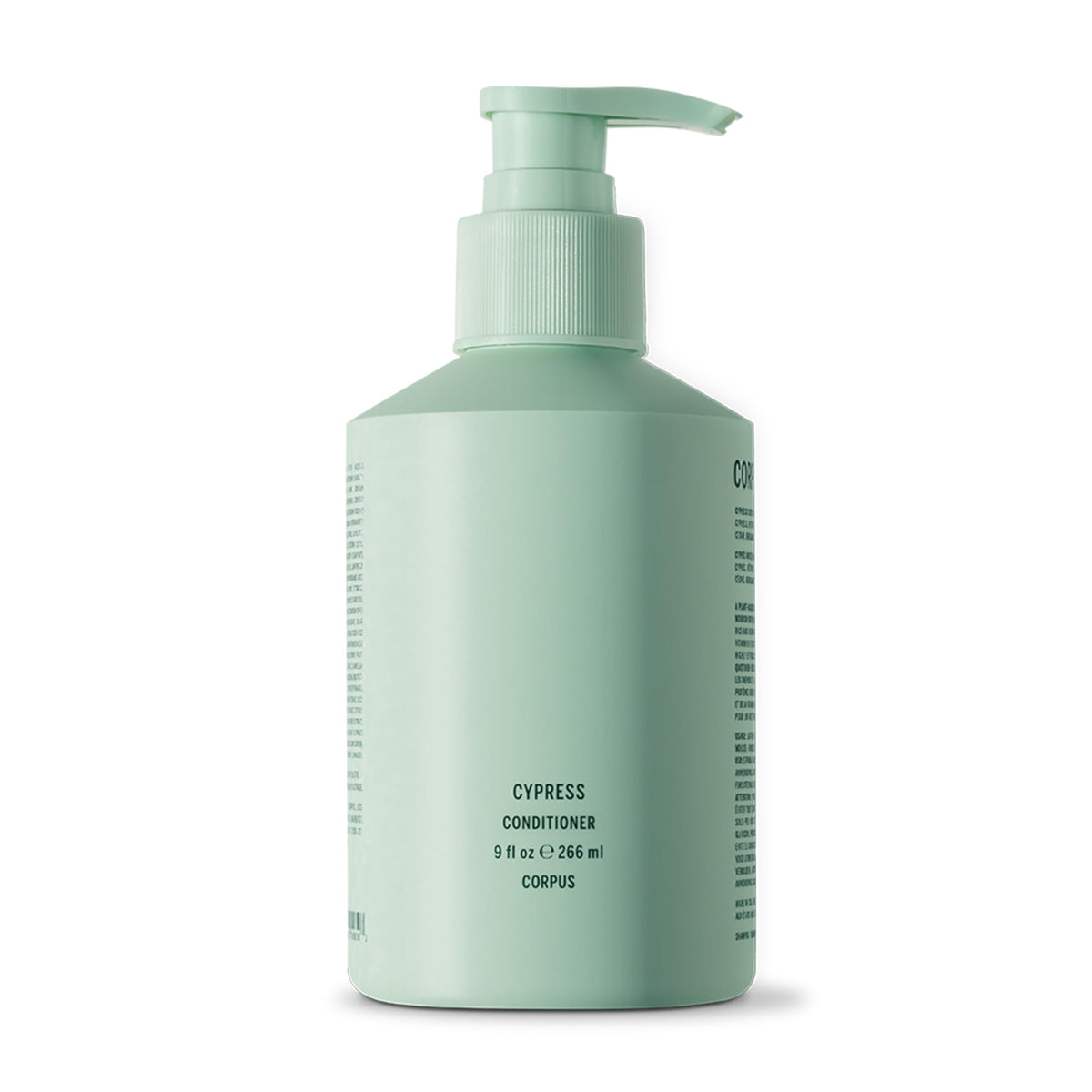 Corpus conditioner on bathroom shelf styled with plants showing clean, natural lifestyle