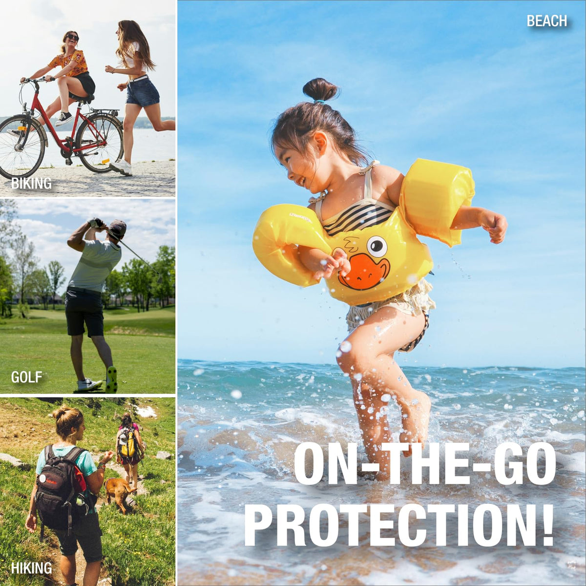 CoreTex Sun X used at beach showing water-resistant protection benefit
