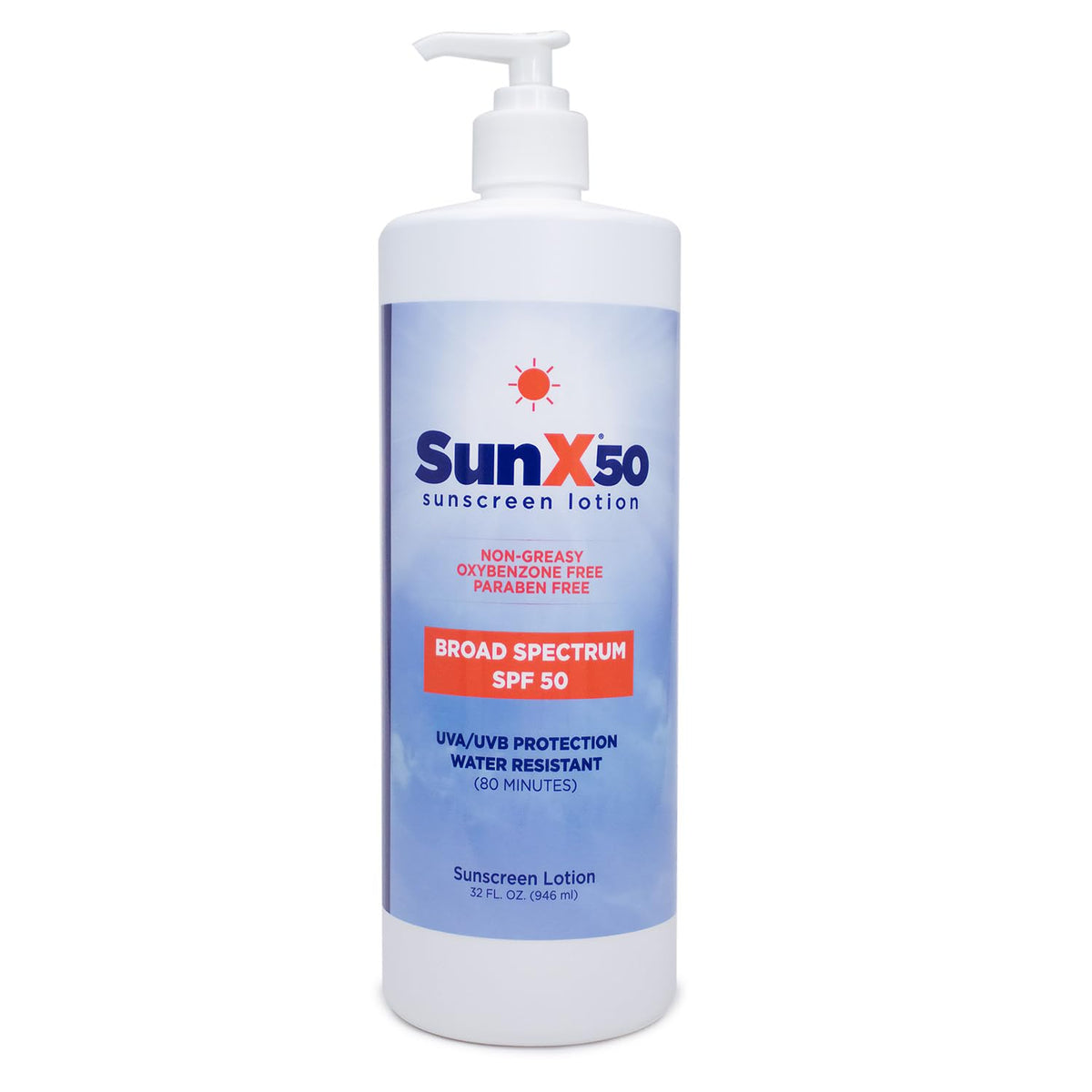CoreTex Sun X bottle front view showing SPF 50 protection benefit