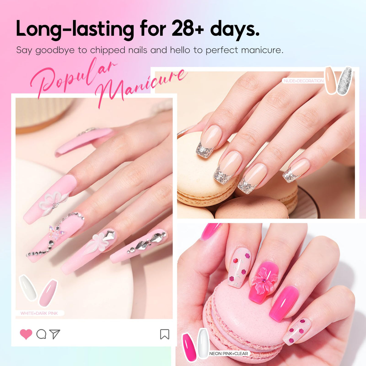 COSCELIA 24 glitter powders fanned out to inspire colorful nail designs