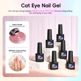 COSCELIA closeup cat-eye stripe texture revealing iridescent shimmer for eye-catching nails