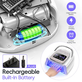 COSCELIA rechargeable battery port demonstrating cordless convenience benefit