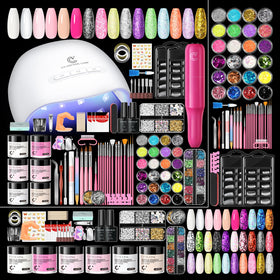 COSCELIA kit front packaging showing complete acrylic set for easy home manicures
