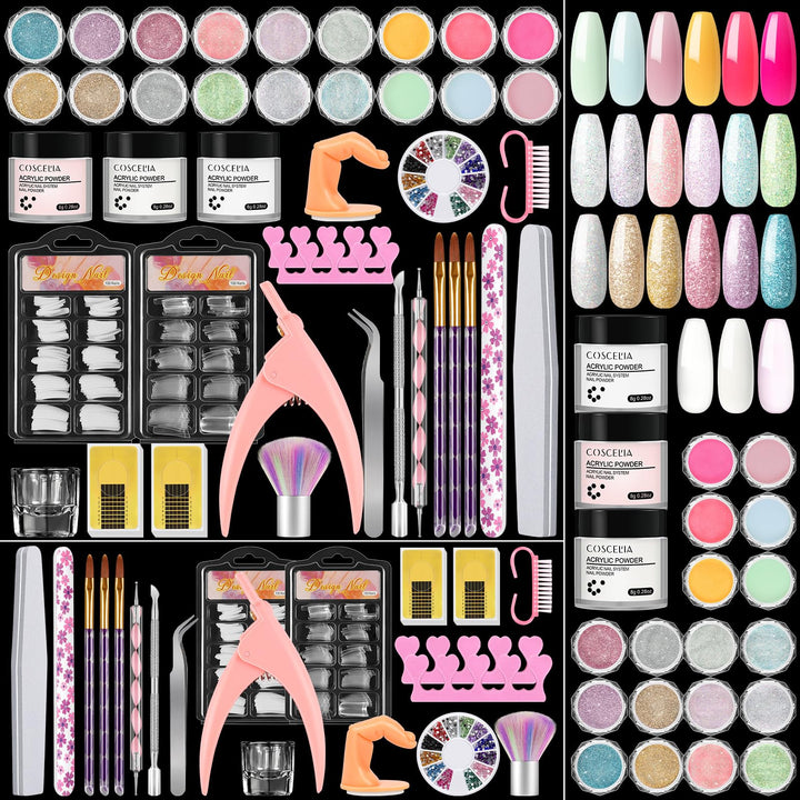COSCELIA front packaging showing complete acrylic kit and included items benefit easy start