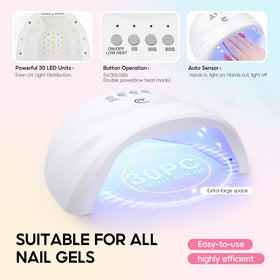 COSCELIA gel polishes and glitter powders for colorful finishes
