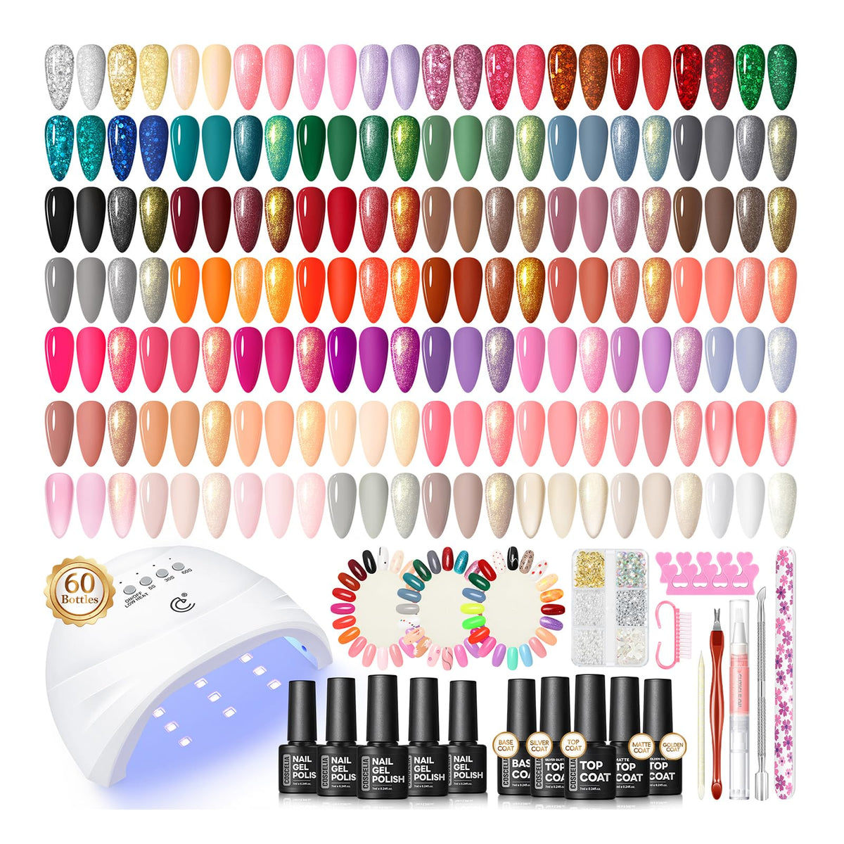COSCELIA kit overview showing all bottles and accessories for complete salon results